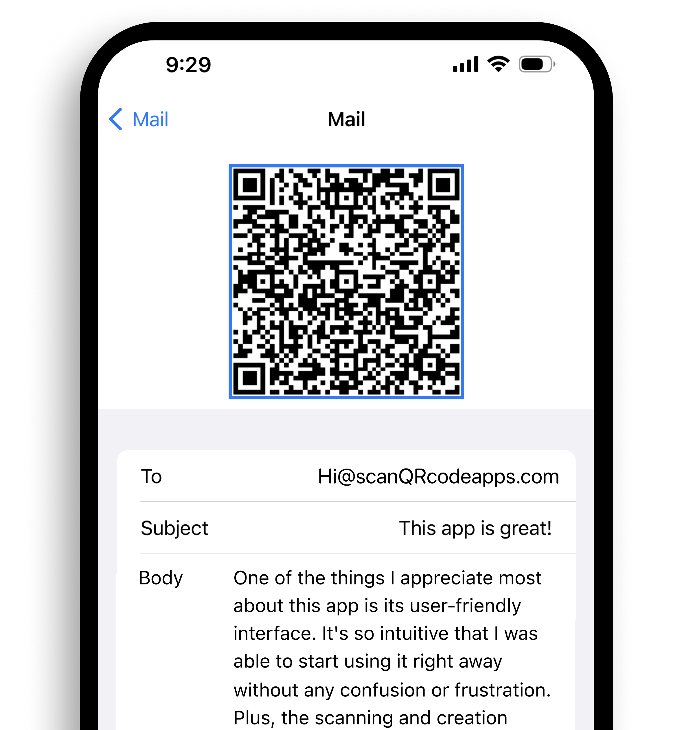 phone with Scan QR Code App