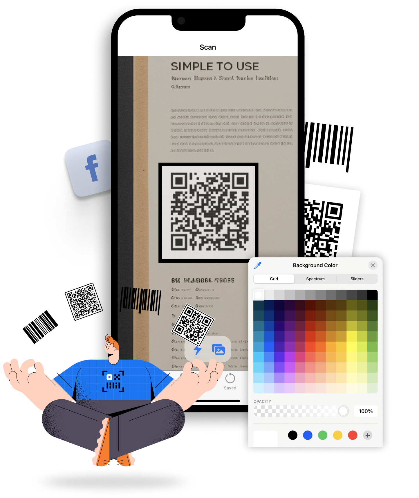 Phone with Scan Code QR App