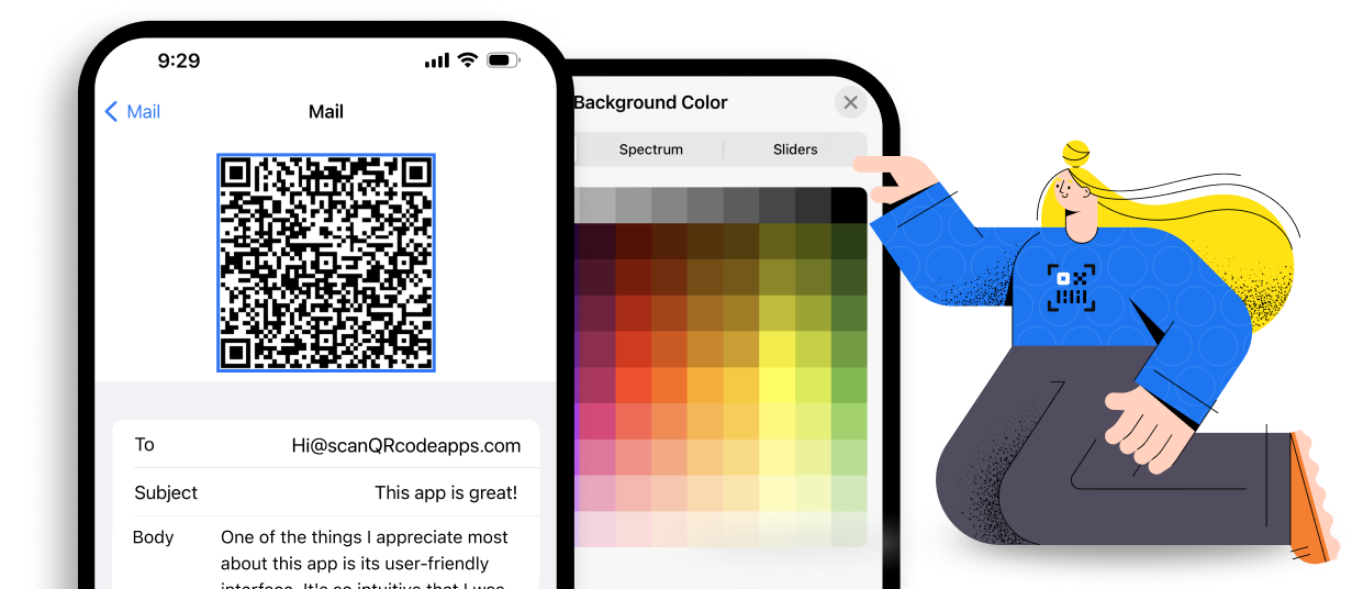 iphone with Scan QR App
